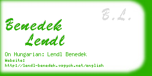 benedek lendl business card